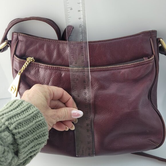 Vintage Etienne Aigner Burgundy Dark Red Leather Shoulder Bag Purse 11x7" - Picture 12 of 16